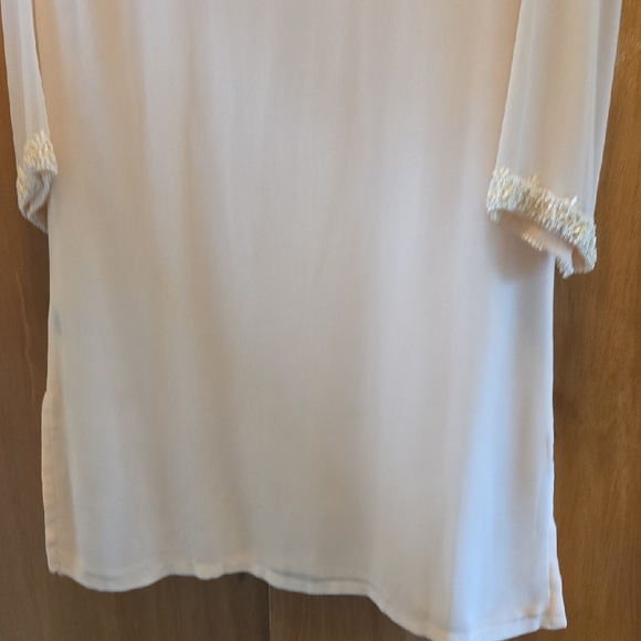 Elegant Peach Tunic with Pearl And Rinestone Accents - Picture 12 of 12